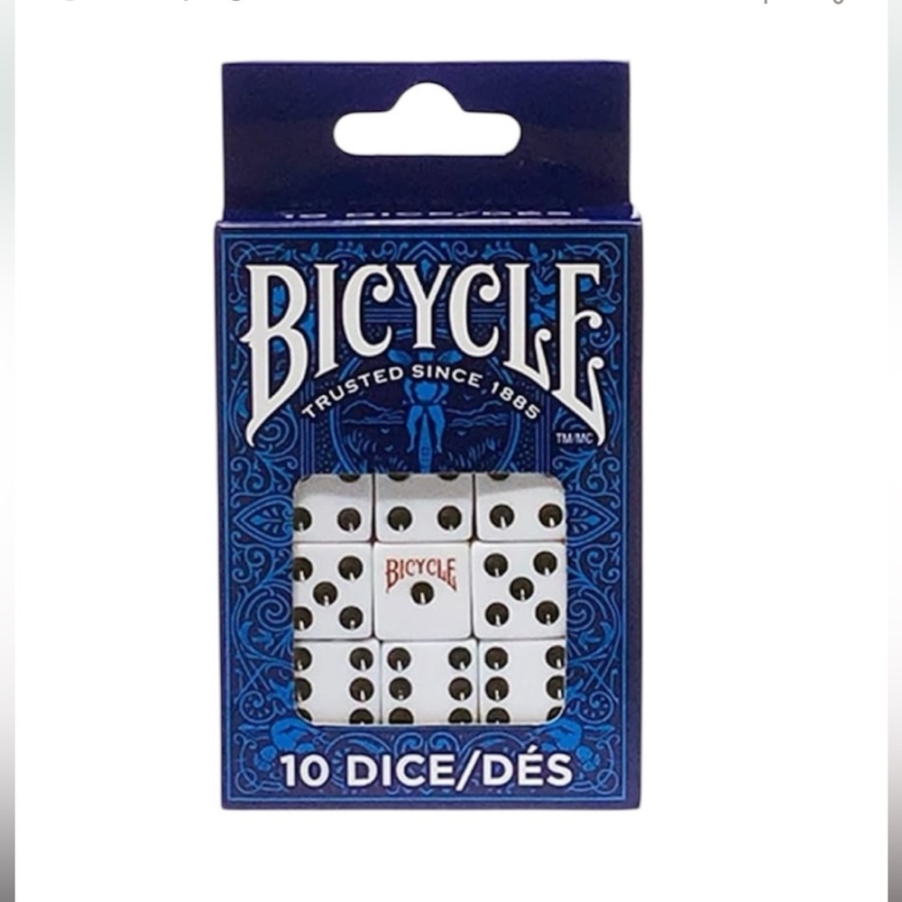Bicycle White 10 Dice Set